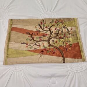 Pier 1 Imports Tree of Life Beaded Embroidered Throw Pillow Cover 19x12